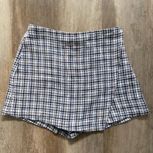Abercrombie & Fitch Blue and White Plaid Mini Skirt